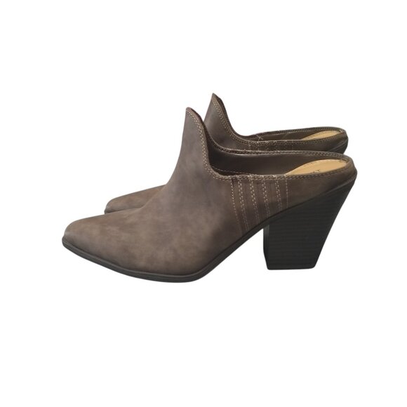 Indigo Rd Women's 11M Brown Slip On Irezria Western Cowboy Heeled Mule Booties - Picture 1 of 8